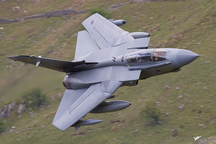 RAF Tornado GR4 31 Sqn wing back at low level photo 2