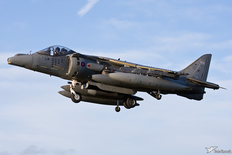 Harrier ZD347 / 14A with mission marks returning from Afghanistan